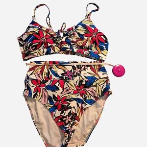 Floral Print Bikini Set - Multicolor